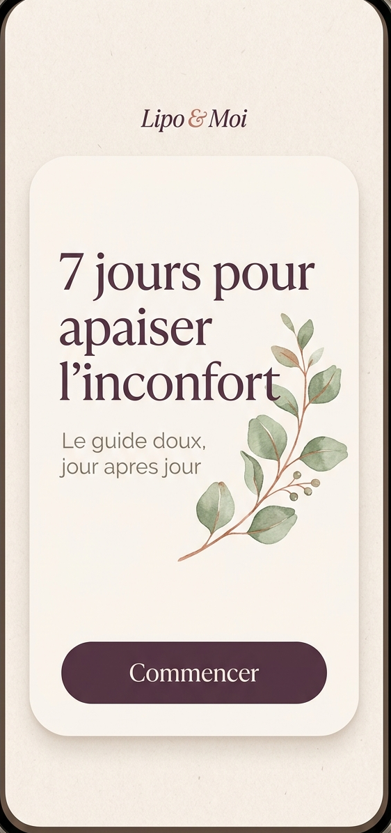 Aperçu du guide « 7 jours pour apaiser l'inconfort » ouvert sur mobile