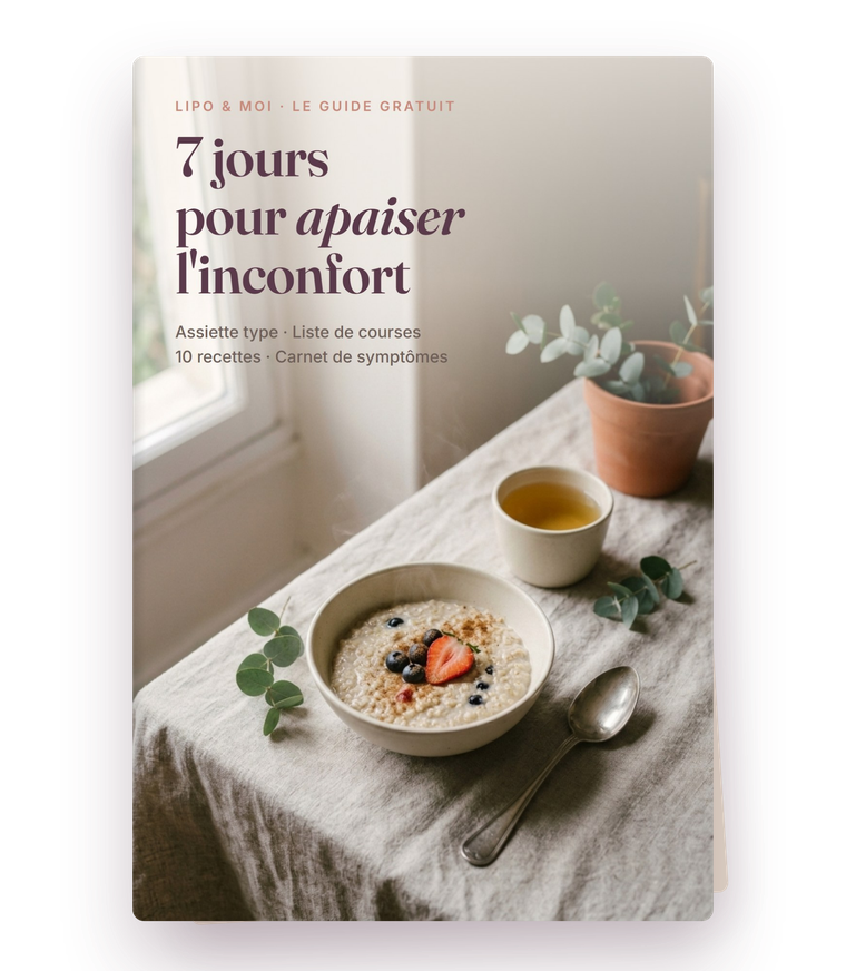 L'application Le Cercle Douceur ouverte sur un téléphone, affichant la semaine de repas